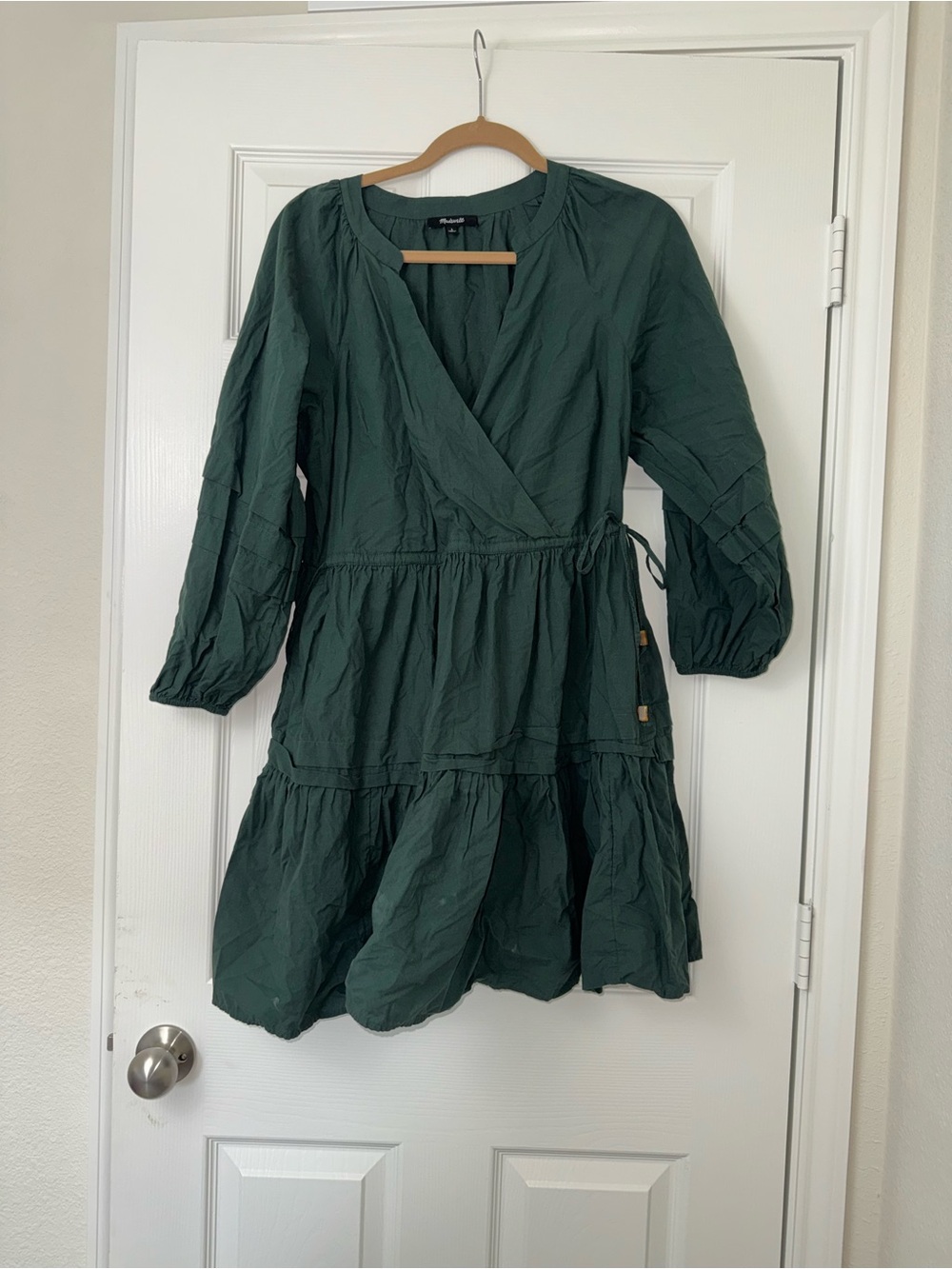 Madewell Crinkle Poplin Wrap Mini Dress